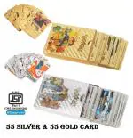 MOONZA Pokemon Golden & Silver Playing Foil Cards Popular Luxury Trading Card Game