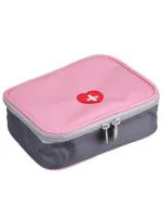 SHOPARAM Medicine Mini Pouch Small First Aid Pouch Pills and Other Medical Storage Travel Pouch Medicine Storage Bag Double Zippers Handy Pills Pocket for Travel School Home Camping Hiking (Pink)