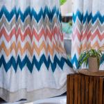 Urban Space 100% Cotton Curtains for Door, Room Darkening Cotton Curtains 7 feet Long Set of 2 with Eyelets and TieBack(Panel Ocean Blue, Door- 7 Feet X 4 Feet)