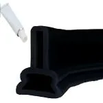 Metreno 1m Silicone Water Stopper for Bathroom Floor Kitchen Slab Water Barrier Strip Dam Tape Sticky Rubber, Water Retaining Stopper with Glue (Black)