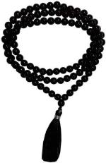 Vridaann Letnix Men and Women Stone Black Hakik Mala Necklace