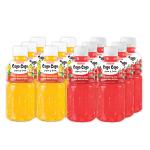 Newtreo Cojo Cojo Juice with Nata De Coco |6 x Strawberry & 6 x Four Seasons Flavours | Imported from Vietnam | 25% Juice from fruits | Pack of 12 x 320ml each