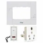 CONA Combo Set of STATUS-Switch, Socket and 3M Modular Plate- 9396-2 Way Modular Switch 6A White,9506-3Pin Universal 6/16A Socket Amperes White and 10301-Solo 3 Modular Plate for Home,Office,Shop,etc