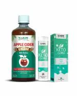 Vokin Biotech Keto Guru For weight Loss Effervescent Water Soluble 20 Tablets With Free Apple Cider Vinegar with Mother 500 Ml