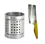 FIRST FRONT Stainless Steel Cutlery Holder With Wooden Handle Meat Chapper and (Multicolour, Pack of 2)