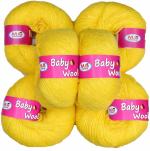 M.G Enterprise yarn, Baby wool dos Kacha Pila Pack of 6 pc 25 gm each