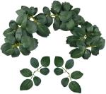 Bs Amor Green Bulk Rose Leaves Artificial Greenery Fake Rose Flower Leaves (40 Pcs)