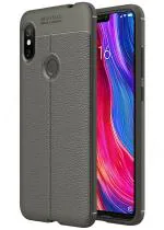 Golden Sands Leather Texture Slim Shockproof Armor TPU Grey Cover Case for Redmi Note 6 Pro Smarphone