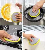 Metster 2-in-1 Dish Scrubber Dual-Purpose Non-Scratch Sponge | Multi-Functional All-in-One Cleaning Sponge for Kitchen | Heavy-Duty, Absorbent, and Eco-Friendly | Pack of 2 Durable, Odor-Resistant Scrub Pads