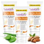 NutriGlow De Tan Scrub With Milk Protein & Mulethi For Deep Exfoliation, Tan Removal Treatment, Blackheads & Oily Prone Skin, All Skin Types, 65gm, Pack of 3