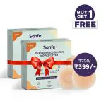 Sanfe Flix Reusable Silicone Nipple Cover - 4 Pieces | 10 Times Reusable | Skin-Friendly Adhesive Pasties for Women | Nipple Pasties for Women (New) Multicolour | Buy 1 Get 1 Free | B1G1