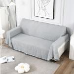 HOKIPO Polyester Cotton Sofa Cover Thick And Soft Throw 3 Seater, 180 (D) X 300 (L) Cm (Ar-4641-N1), Grey