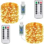 LTETTES Warm White LED USB Powered Copper Wire Fairy String Lights 10 m and 100 Lights (Pack of 2)