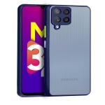 COVERBLACK Samsung Galaxy F22 4G Back Cover Smoke Case | Camera Bump Protection Frosted Matte | 360 Degree Anti-Drop for SAMSUNG F22 4G -SM-E225F - Navy Blue