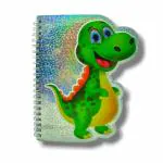 KALRA MAGIC Cartoon Charter Kids | Glitter Notebook Dairy | A5 Size Dairy | Water Glitter Pen | Giltter Free Pen (Dinasoor)