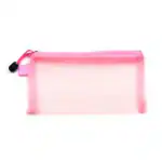 GIFTINGURU Plain Pink Transparent Pencil Pouch for Style Pack of10