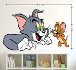 LANSTICK Multicolor Tom and Jerry Self Adhesive Wall Sticker