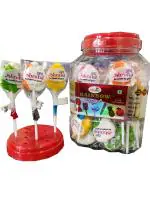 Rainbow Multiflavor Lollipop Candy Leaf shaped (Jar of 40 pcs)