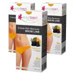 everteen RADIANCE Bikini Line Hair Remover Creme with Charcoal, Vitamin C-3 Pack (50g each)