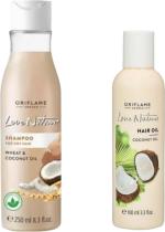 SMART BEAUTY Oriflame Sweden love nature coconut shampoo with coconut hair oil combo (2 Items in the set)