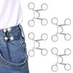 SANNIDHI 4/8 Pairs Adjustable Waist Buckle For Pants, Instant Jeans Button Pins Pant Waist Tightener Adjuster Detachable Pin Buttons For Loose Jeans, Skirts