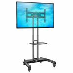 Store2508 Adjustable Height Movable Metal TV Trolley/Stand/Mount with Wheels for 32
