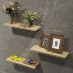 Plantex Semi-Finished Steam Beech Wooden Made Multipurpose Floating Shelf/Bathroom Shelf/Kitchen Rack for Kitchen/Living Room/Bathroom/Laundry Room (Pack of 3, 16x6in)