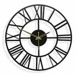 TW TICKER Metal Figures Modern Time Piece Large Hanging Decorative Wall Clock(Black,40CM)