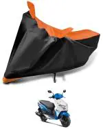 Auto Hub Bike Body Cover for Honda Dio , Dustproof UV Protection water resistant Custom Fit Cover-(Black-Orange )