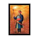 Dharvika Innovations Synthetic Maharana Pratap Photo With Frame, 11 X 14 Inch