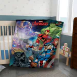 Marvel Cartoon Printed Ac Baby Blanket 1 Pc(100cm X 140 cm) Unisex Babies Upto 8 Years - Avengers