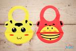 The Little Lookers Yellow & Red Silicone Adjustable Strap Feeding Bib (Pack of 2)