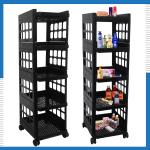 SANAMSTORE Storage Organizer for Kitchen, Fruits Rack Moving Tray, 5 Tier, Black