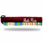 Radhe Flutes | G Natural Base Right Handed Bansuri | With Velvet Cover | Tanpura A=440 | PVC Fiber| Blue & Green