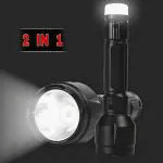 Chetan Ganga Dual Mode Power Full Led Rechargeable led Torch with Small Back Light Up to 400 Meter Range