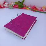 Deckle Papers Handmade Deckle Edge Paper Refillable Calligraphy Book, Sketchbook Ring Bound Watercolor Khadi Sketchbook 100% Cotton Rag Paper A4- 150gsm- 40 Pages Size-8.3 x 11.7 Inches Pink-HPDJ-108