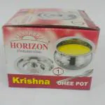 Horizon Stainless Steel Ghee Pot Krishna Ghee Pot Plain: Traditional Charm for Pure Culinary Bliss Size - 1