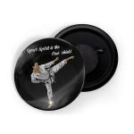 Dhcrafts Multicolor Metal Your Spirit Is The True Shield Karate Printed Fridge Magnet, 5.8 Cm