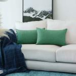 Khooti Green Poly Jute Plain Cushion Cover - 18 X 22 Inch (Pack Of 5)