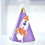 Festiko Space Theme Cone Party Hats (12 Pcs), Theme Birthday Supplies, Return Gifts For Kids, Gift Accessories, Party Items, Paper Cone Party Hats, Cap, Party Wearables