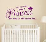 Lanstick Purple Princess Quotes Self Adhesive Wall Sticker 90 cm