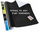sharuja Removable Chalkboard Contact Paper Roll,Self-Adhesive Blackboard Sticker Wallpaper Decal for Home,School, Office,Black (45x200cm)