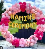 SPECIALYOU.IN Pink Naming Ceremony Decoration kit , Baby Name Revealing Decoration items ,Baby naming ceremony decoration items for girls ,Naming ceremony backdrop ,Namkaran ceremony decoration - 73 pcs