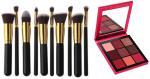 Buy Tya Plain Black Makeup Brushes With Obsession Rubby Eyeshadow Palette (Set Of 2)