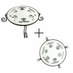 eStand Metal Planter Stand :: Pot Holder For Indoor and Outdoor Living :: Round Stylish Stand (Set Of 2)-Lotus&Lotus