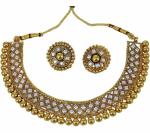 Gyaan Jewels Handmade Alloy Earring and Necklace Set White (Women) (Pack of 1) Free Size