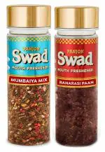 Panjon Swad Mumbaiya Mix & Banarasi Paan (Mukhwas Mouth Fresheners) 2 Bottles, 230g