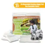 Bdiapers Chemical Free Disposable Bamboo Nappy Pads with Reusable Pouch , Small ( 3m-6m) 30 Pack