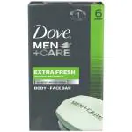 DOVE MEN + CARE 3 In 1 Bar for Body, Face, and Shaving To Clean and Hydrate Skin Extra Fresh Body & Facial Cleanser More Moisturizing Than Bar Soap, 3.75 OZ, Pack Of 6 (USA)