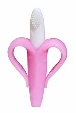 KIDOVILLA Self-Soothing Pain Relief Silicone Banana Shaped Teething Toothbrushes/Teether for Baby/Toddlers/Infants/Children (Pack of 1)